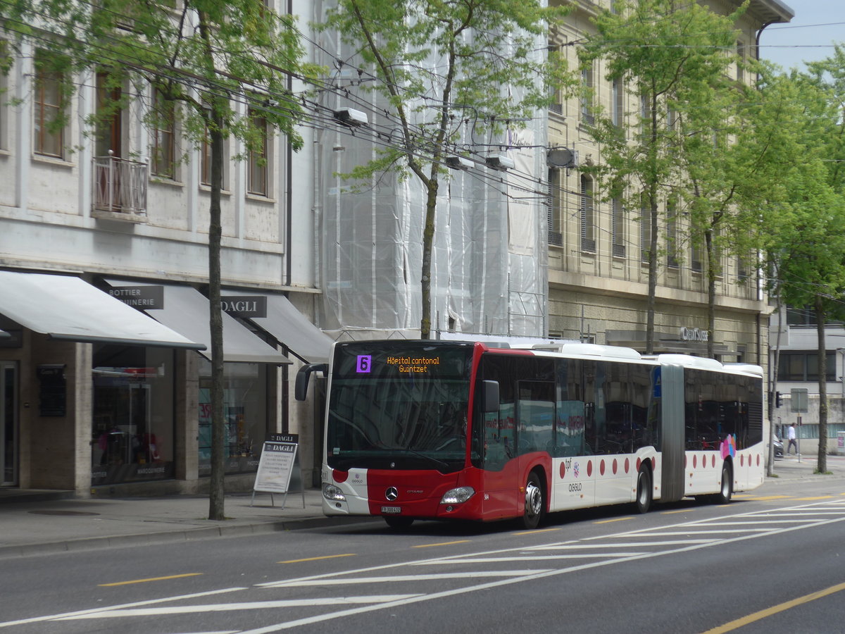 (218'518) - TPF Fribourg - Nr. 564/FR 300'432 - Mercedes am 6. Juli 2020 beim Bahnhof Fribourg