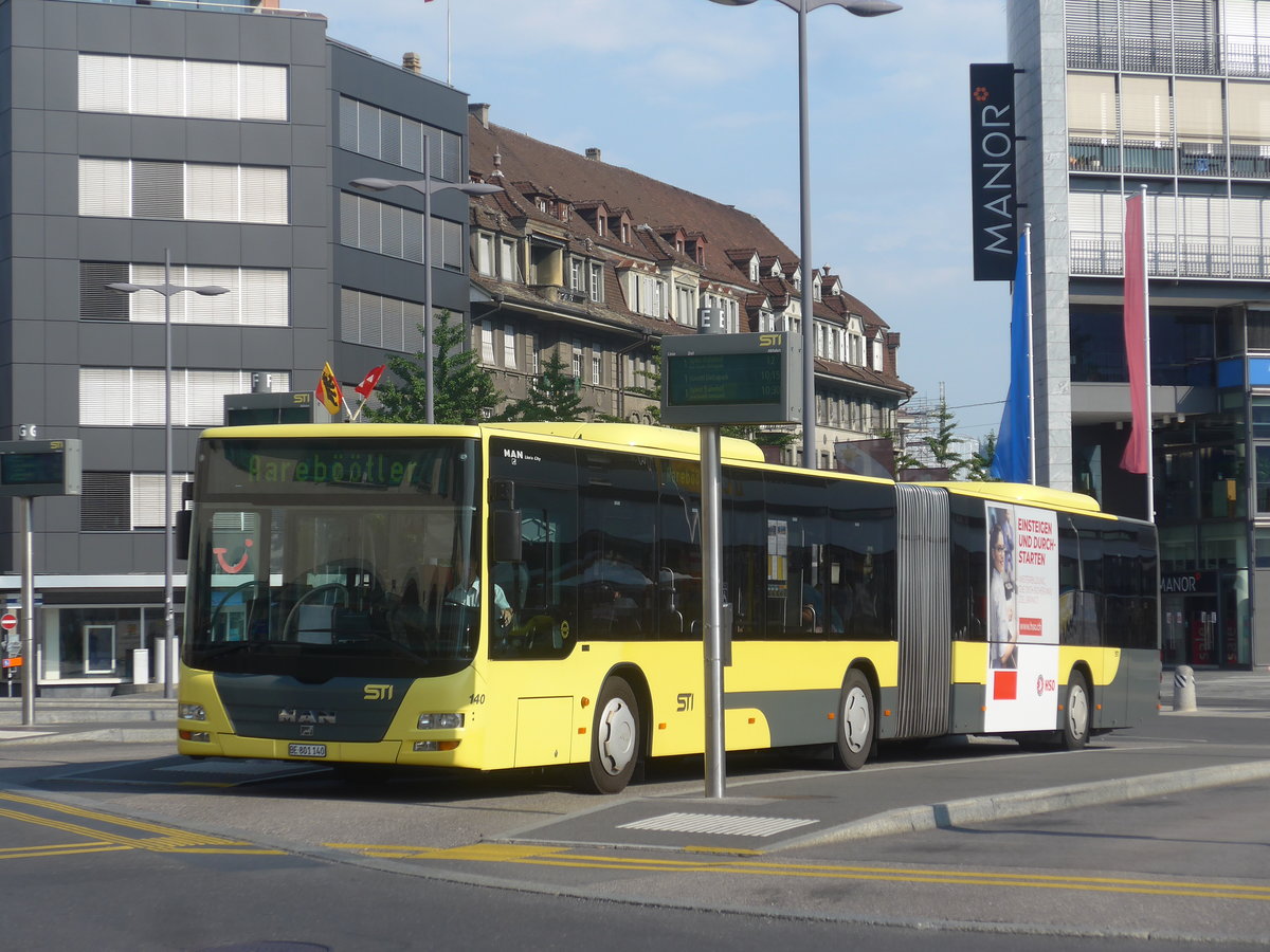 (219'261) - STI Thun - Nr. 140/BE 801'140 - MAN am 1. August 2020 beim Bahnhof Thun