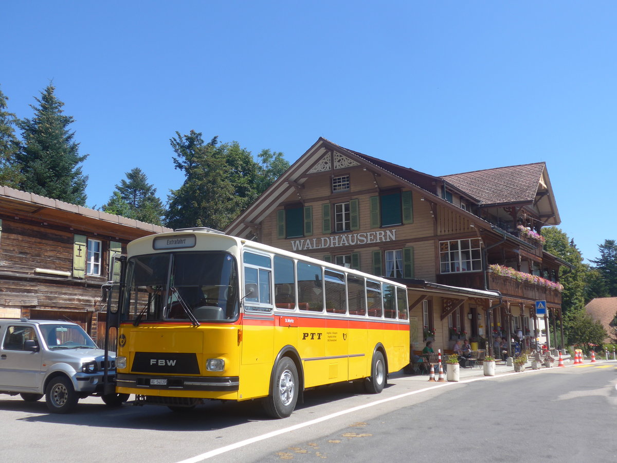 (219'576) - Birchler, Remetschwil - AG 54'039 - FBW/Tscher (ex Gerber, Winkel; ex Eggenberger, Mriken; ex Tanner, Bubendorf; ex P 24'803) am 9. August 2020 in Waldhusern, Kurhaus