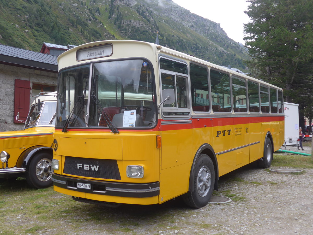 (219'906) - Birchler, Remetschwil - AG 54'039 - FBW/Tscher (ex Gerber, Winkel; ex Eggenberger, Mriken; ex Tanner, Bubendorf; ex P 24'803) am 22. August 2020 in Gletsch, DFB