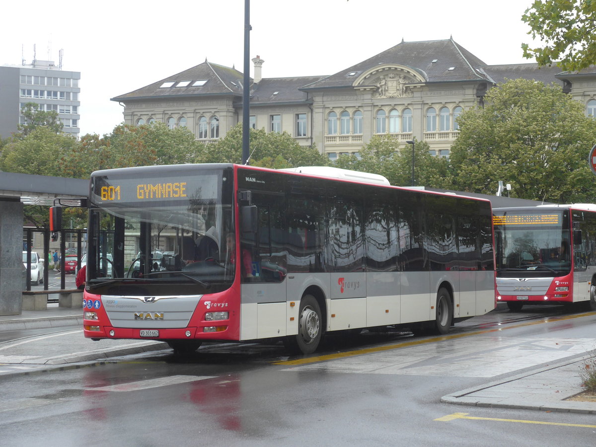 (220'324) - TRAVYS Yverdon - Nr. 232/VD 303'662 - MAN am 30. August 2020 beim Bahnhof Yverdon