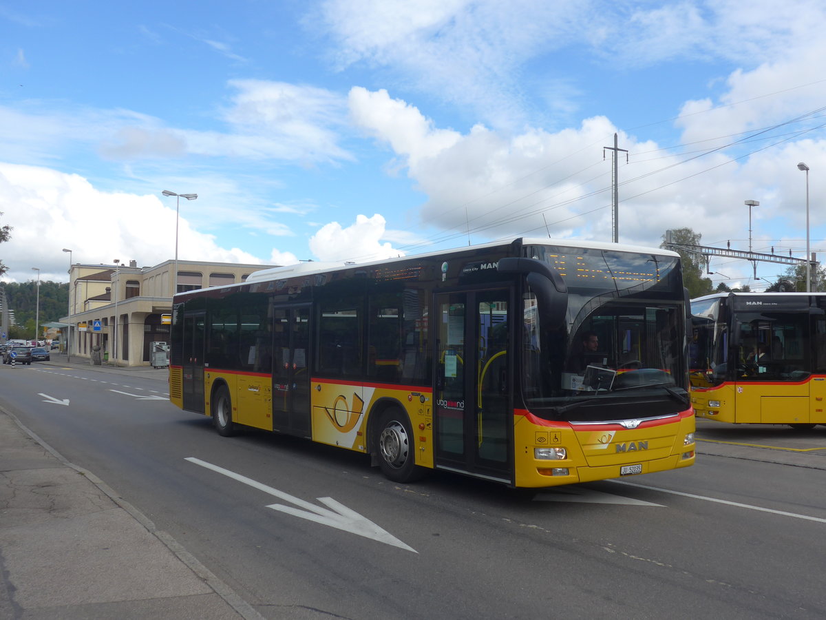 (220'385) - CarPostal Ouest - JU 52'035 - MAN (ex Nr. 27) am 31. August 2020 beim Bahnhof Porrentruy