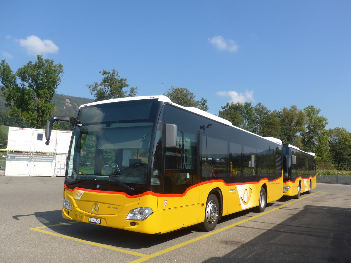 (220'836) - CarPostal Ouest - JU 44'299 - Mercedes am 20. September 2020 in Develier, Parkplatz