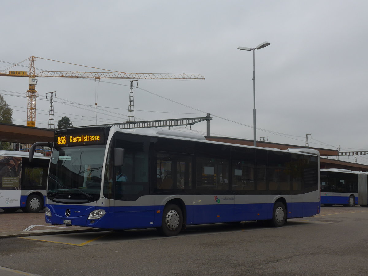 (221'778) - VZO Grningen - Nr. 8/ZH 41'408 - Mercedes am 12. Oktober 2020 beim Bahnhof Wetzikon