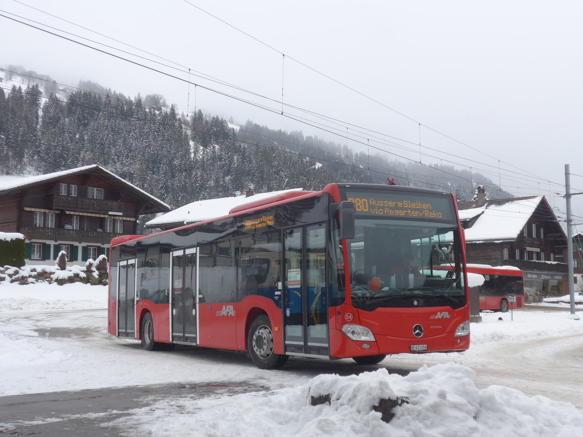 (222'987) - AFA Adelboden - Nr. 54/BE 611'056 - Mercedes am 12. Dezember 2020 beim Bahnhof Lenk