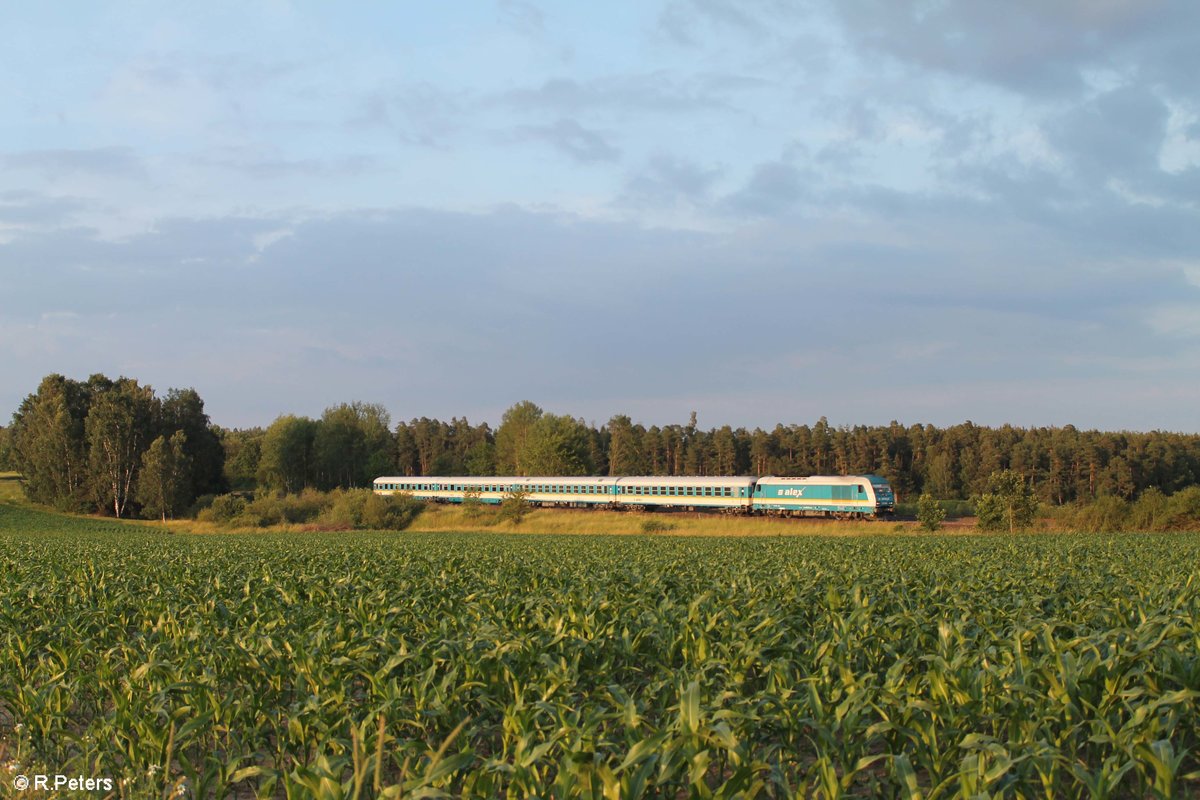 223 064 zieht den ALX84100 Hof- M�nchen kurz vor Wiesau.15.06.18