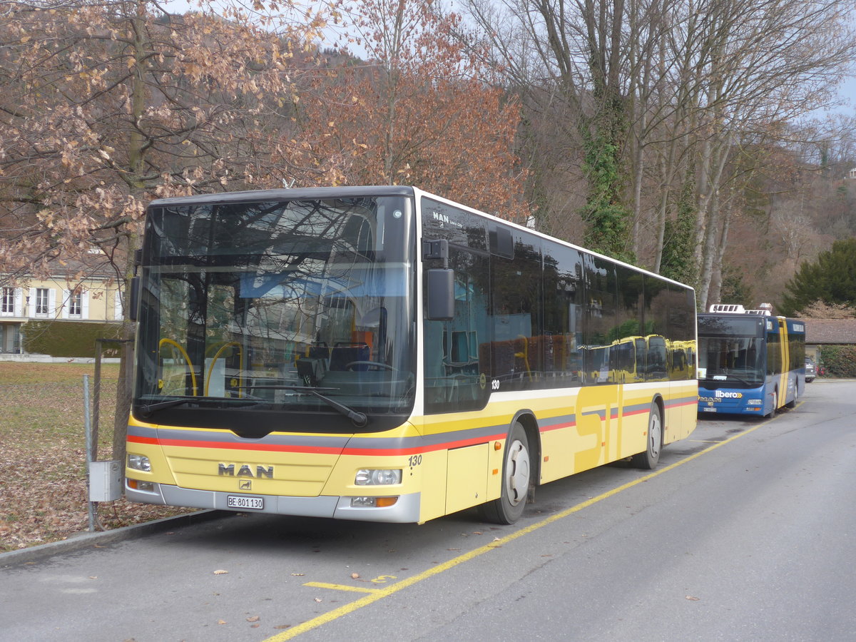 (223'073) - STI Thun - Nr. 130/BE 801'130 - MAN am 24. Dezember 2020 bei der Schifflndte Thun