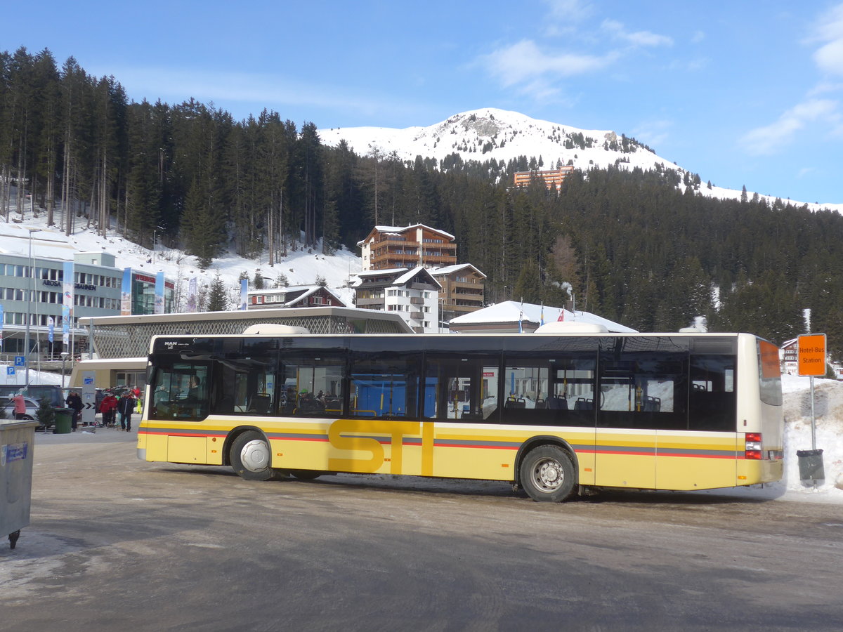 (223'219) - Pfosi, Arosa - Nr. 14/GR 112'438 - MAN (ex Regiobus, Gossau Nr. 37; ex STI Thun Nr. 124) am 2. Januar 2021 in Arosa, Post