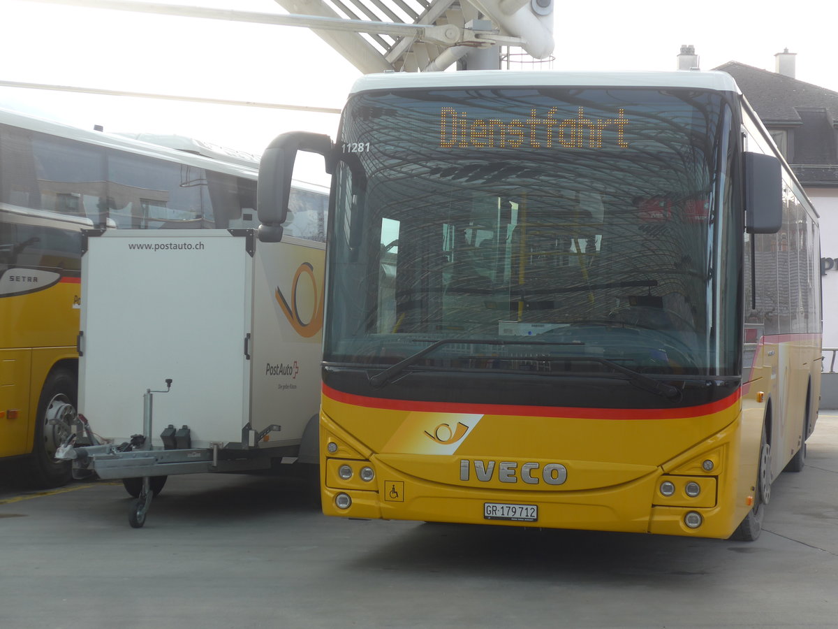 (223'247) - PostAuto Graubnden - GR 179'712 - Iveco am 2. Januar 2021 in Chur, Postautostation