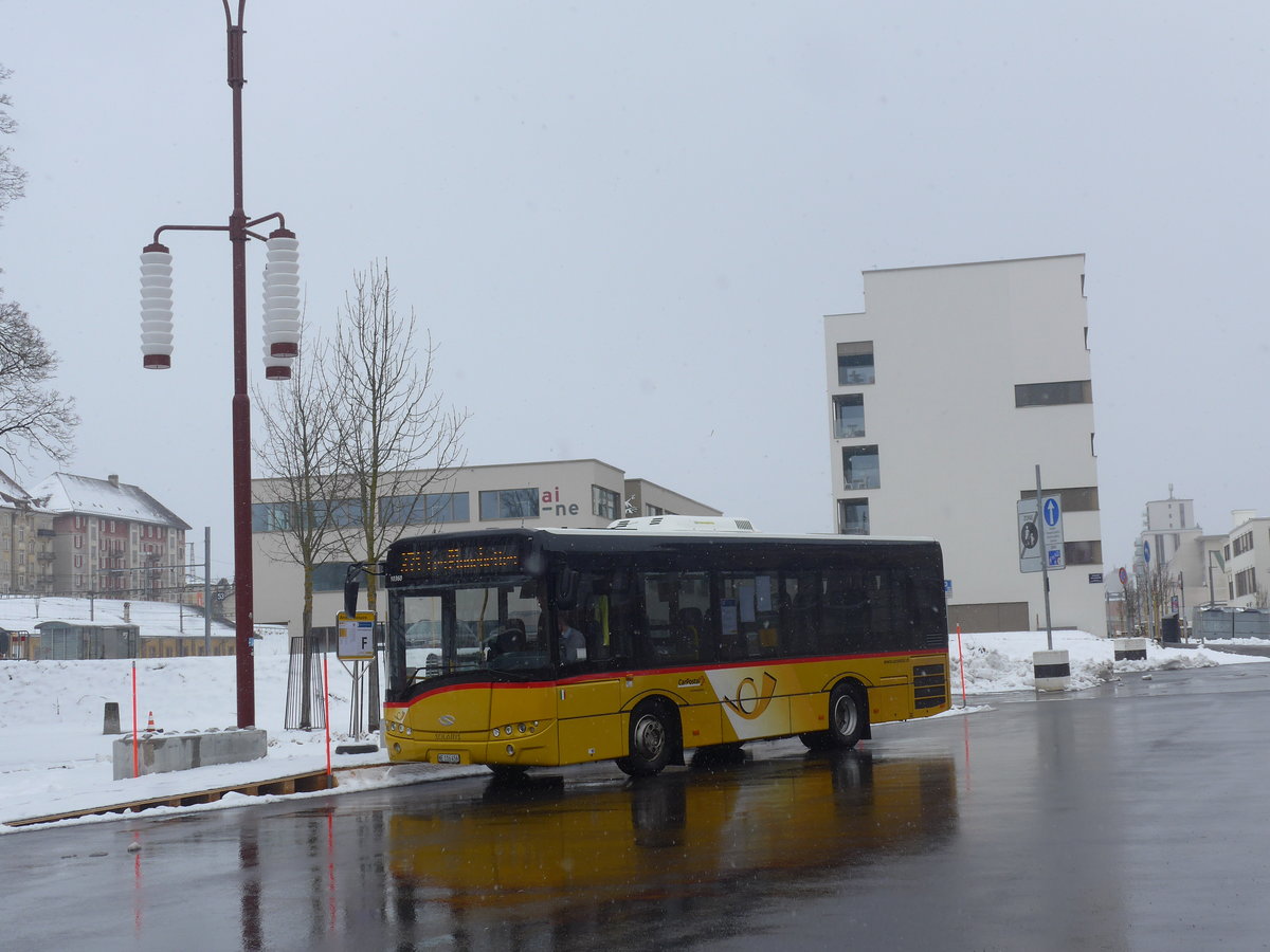 (224'176) - CarPostal Ouest - NE 116'456 - Solaris am 14. Mrz 2021 beim Bahnhof La Chaux-de-Fonds