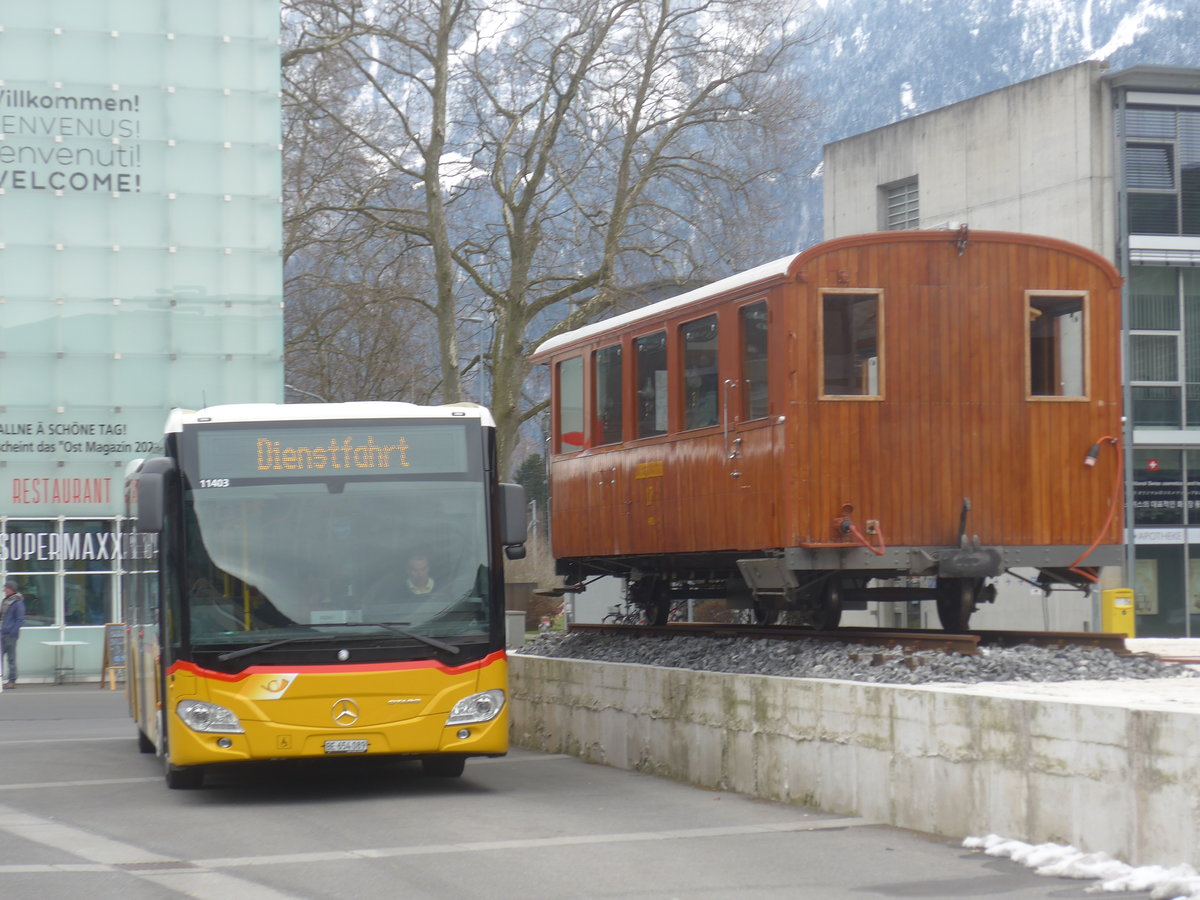 (224'339) - PostAuto Bern - BE 654'089 - Mercedes am 21. Mrz 2021 beim Bahnhof Interlaken Ost