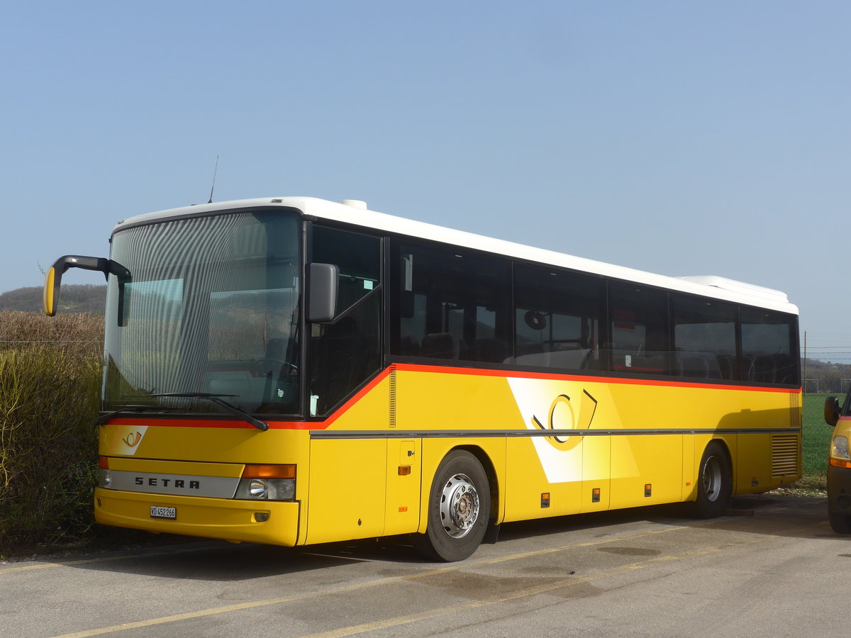 (224'664) - CarPostal Ouest - VD 452'266 - Setra (ex Schnider, Schpfheim) am 2. April 2021 in Daillens, Planzer