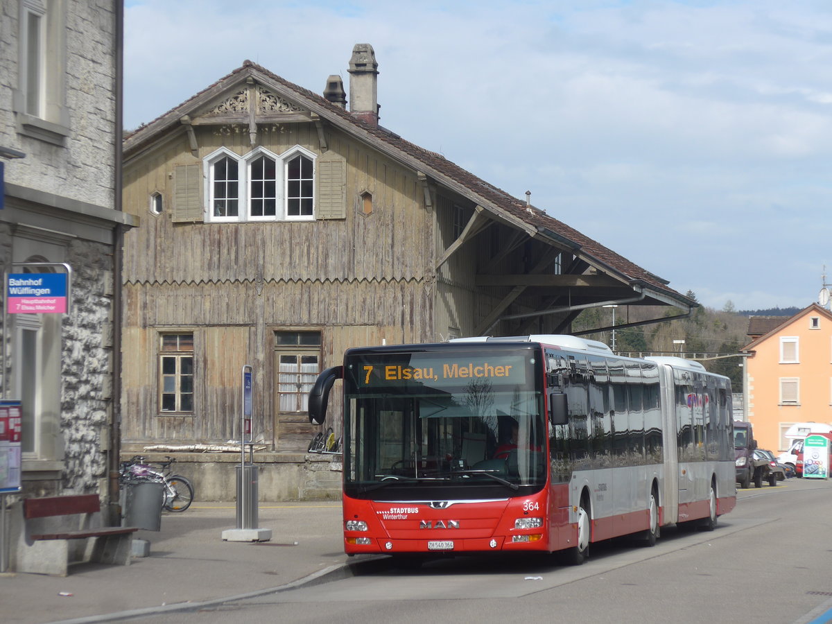 (224'890) - SW Winterthur - Nr. 364/ZH 540'364 - MAN am 11. April 2021 beim Bahnhof Winterthur Wlflingen
