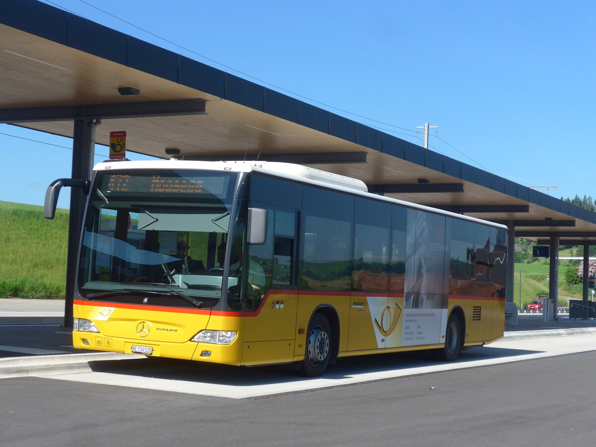 (225'853) - PostAuto Bern - Nr. 535/BE 734'535 - Mercedes am 13. Juni 2021 beim Bahnhof Biglen