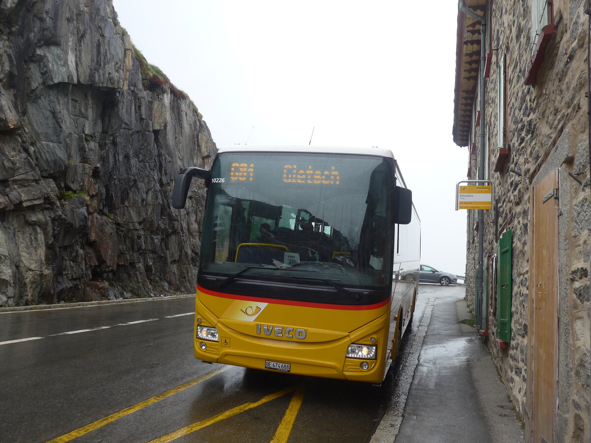 (226'136) - PostAuto Bern - BE 474'688 - Iveco am 3. Juli 2021 in Furka, Belvedere