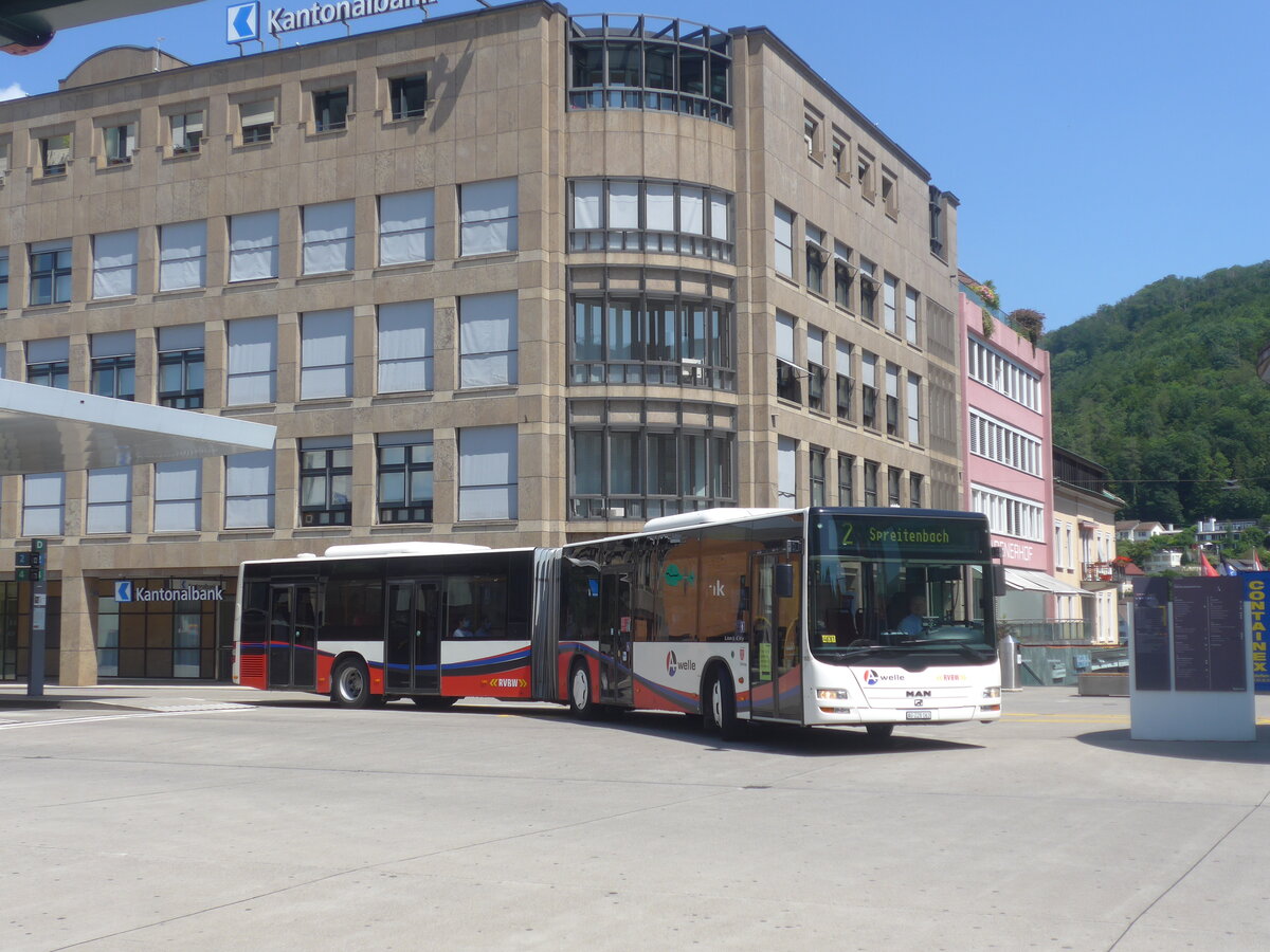 (226'586) - RVBW Wettingen - Nr. 153/AG 228'163 - MAN am 19. Juli 2021 beim Bahnhof Baden