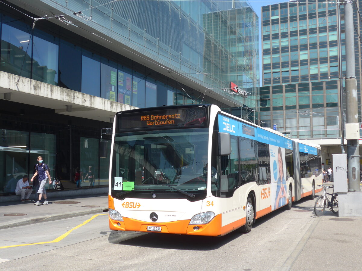 (226'662) - BSU Solothurn - Nr. 34/SO 189'034 - Mercedes am 22. Juli 2021 beim Bahnhof Bern