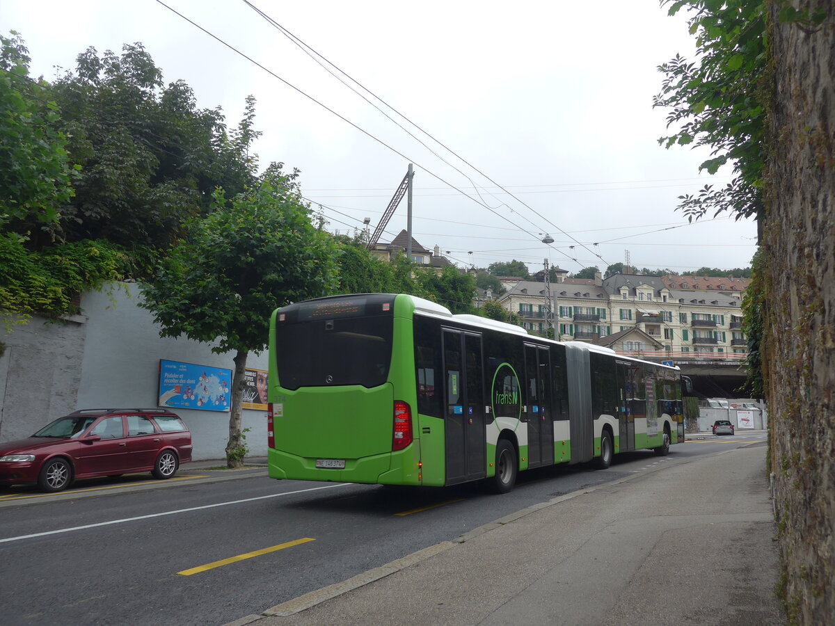 (226'923) - transN, La Chaux-de-Fonds - Nr. 374/NE 146'374 - Mercedes am 1. August 2021 in Neuchtel, Avenue de la Gare