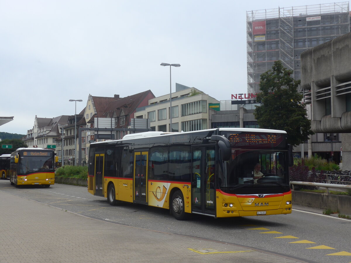 (227'190) - Voegtlin-Meyer, Brugg - Nr. 145/AG 356'801 - MAN am 9. August 2021 beim Bahnhof Brugg