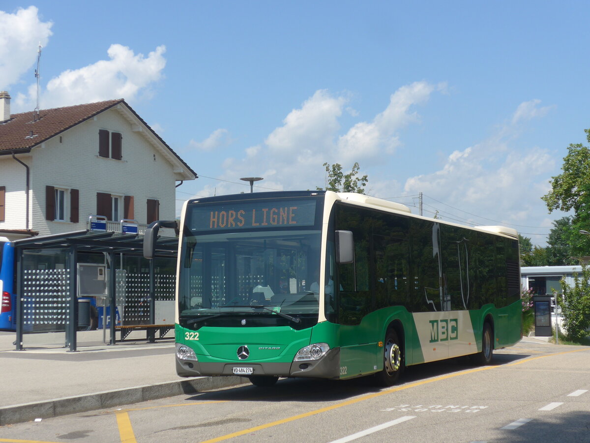 (227'323) - MBC Morges - Nr. 322/VD 484'274 - Mercedes am 15. August 2021 beim Bahnhof Coppet