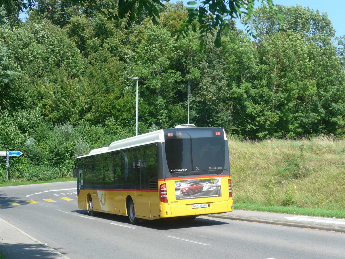 (227'339) - CarPostal Ouest - VD 570'811 - Mercedes (ex SAPJV, L'Isle Nr. 67) am 15. Aguust 2021 beim Bahnhof Coppet