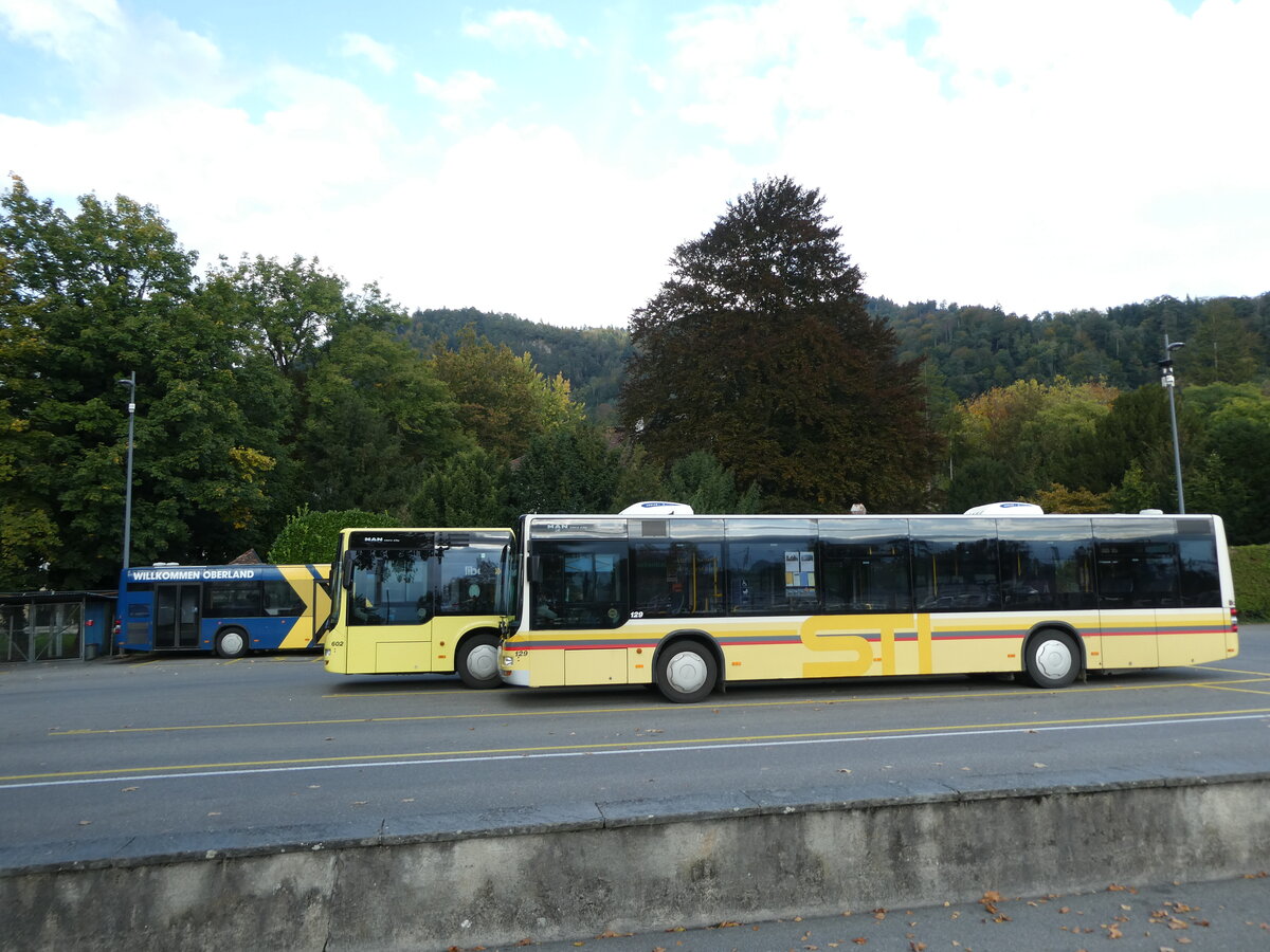 (229'121) - STI Thun - Nr. 129/BE 800'129 - MAN am 13. Oktober 2021 bei der Schifflndte Thun