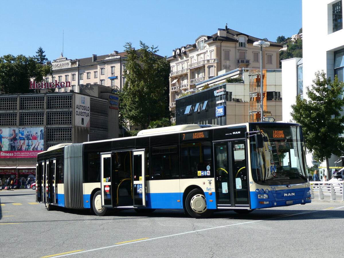 (229'166) - FART Locarno - Nr. 40/TI 323'840 - MAN am 14. Oktober 2021 beim Bahnhof Locarno