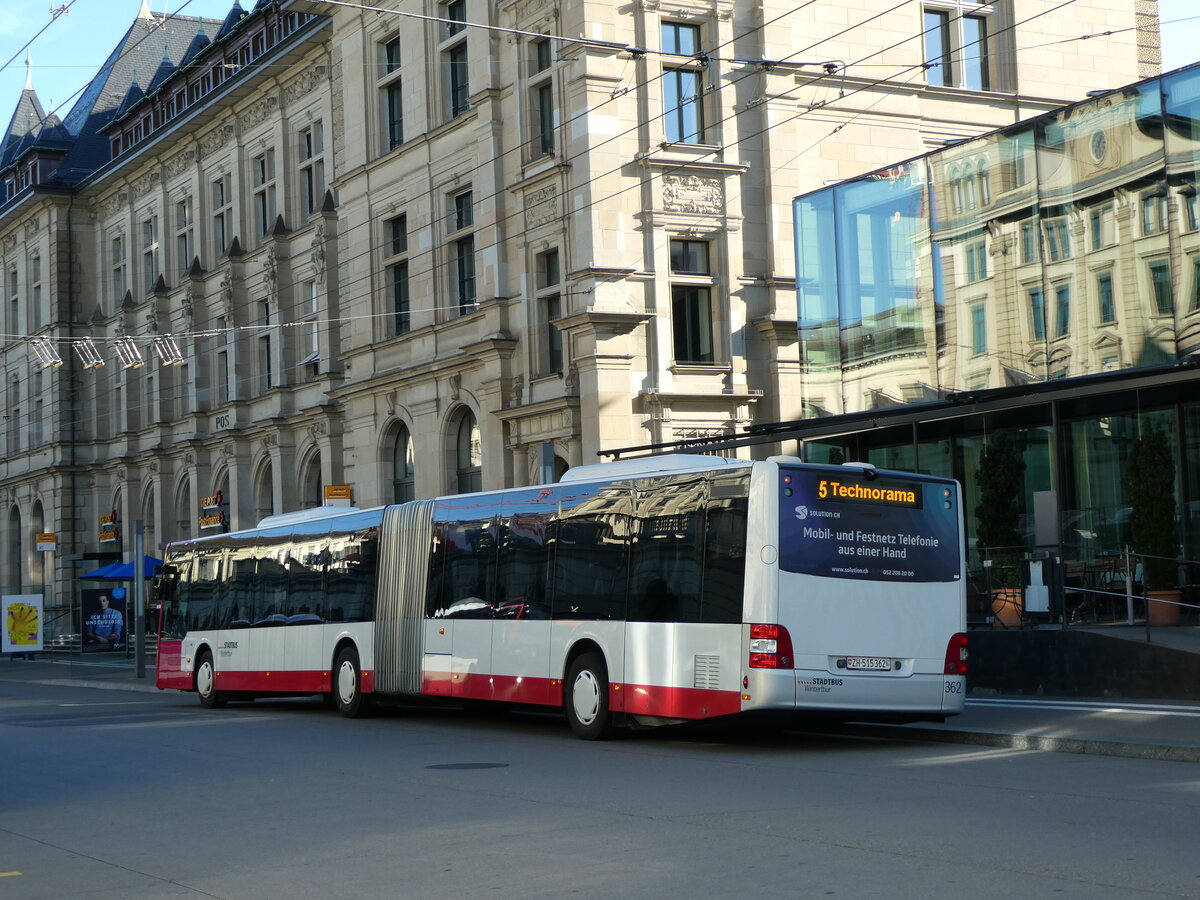 (229'738) - SW Winterthur - Nr. 362/ZH 515'362 - MAN am 23. Oktober 2021 beim Hauptbahnhof Winterthur