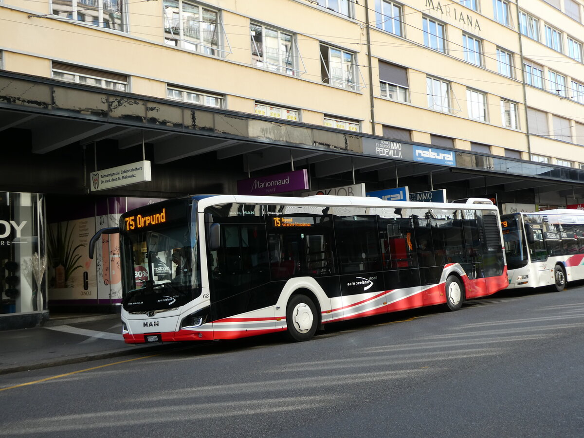 (230'090) - ASm Langenthal - Nr. 68/BE 872'368 - MAN am 8. November 2021 beim Bahnhof Biel 