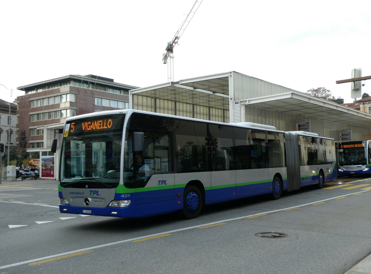 (230'365) - TPL Lugano - Nr. 424/TI 235'892 - Mercedes am 10. November 2021 in Lugano, Centro