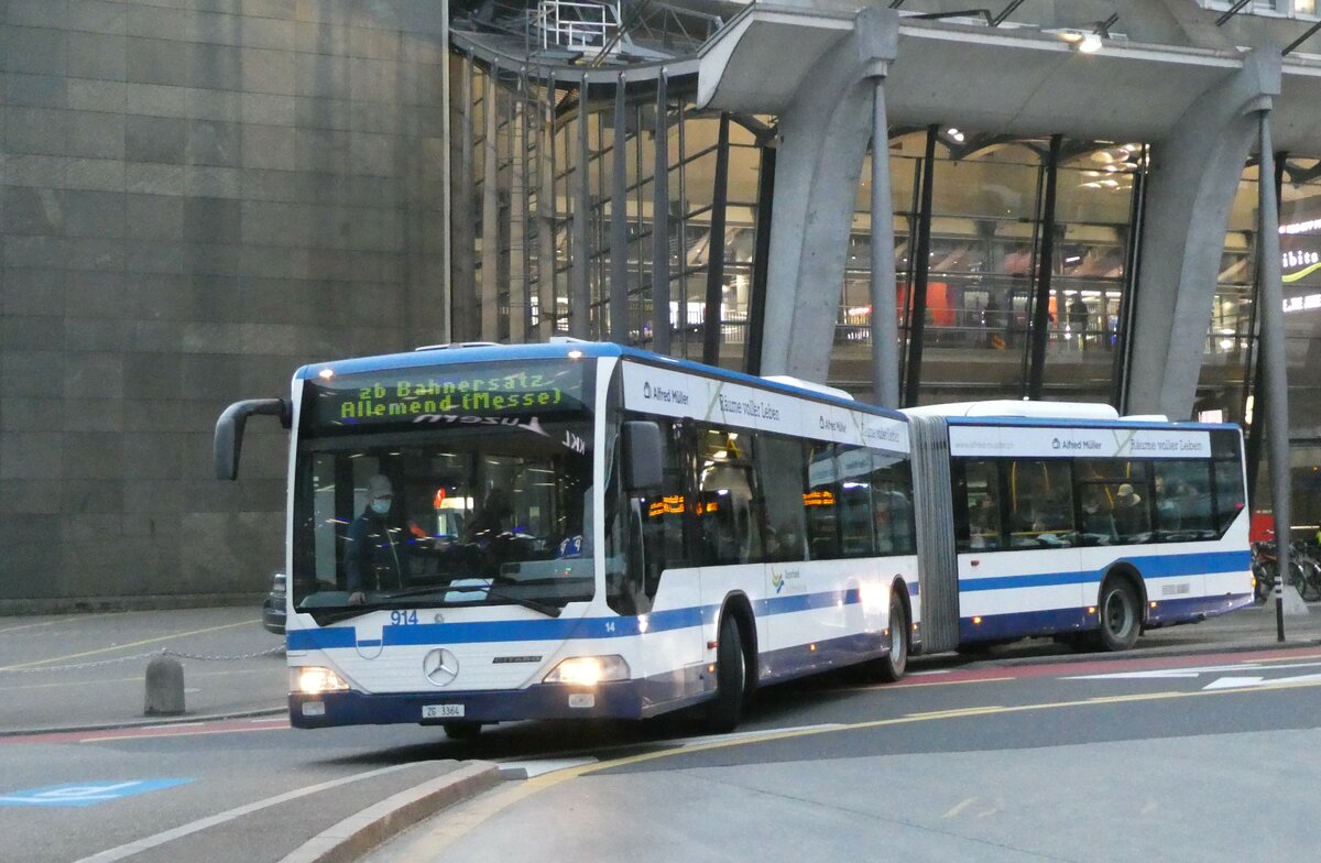 (230'452) - ZVB Zug - Nr. 14/ZG 3364 - Mercedes am 10. November 2021 beim Bahnhof Luzern (Einsatz VBL Luzern Nr. 914)