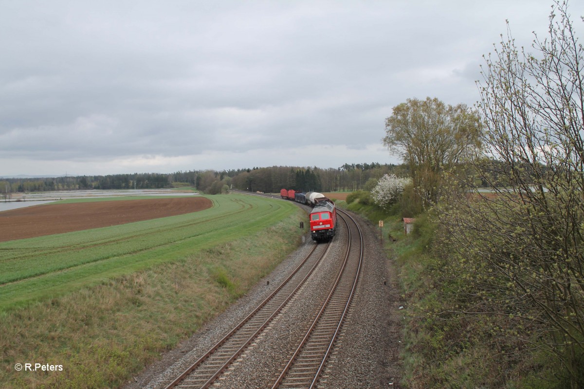 232 569-4 zieht bei Oberteich den kurzen 45365 Nürnberg - Cheb durch die Kurve. 15.04.14