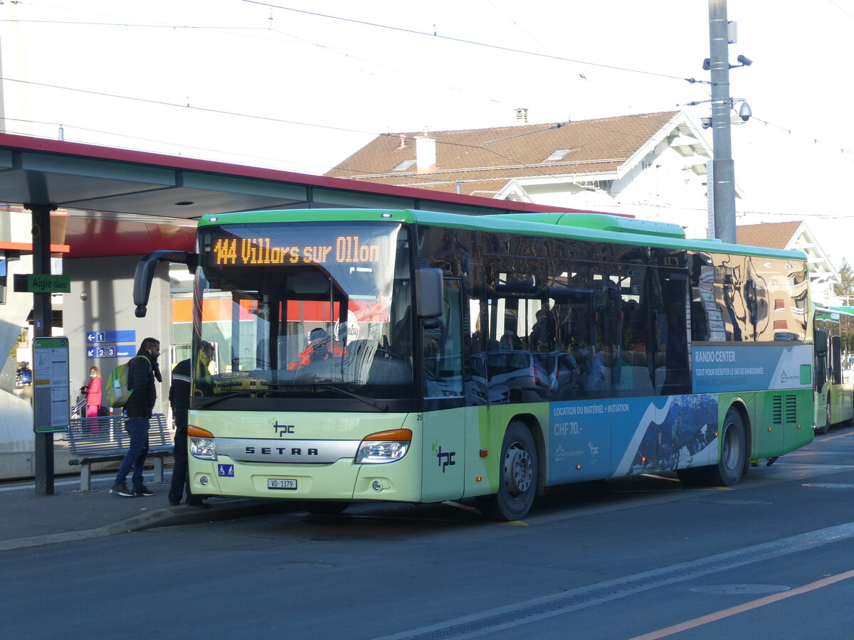 (232'440) - TPC Aigle - Nr. 25/VD 1379 - Setra (ex Volnbusz, H-Budapest) am 29. Januar 2022 beim Bahnhof Aigle