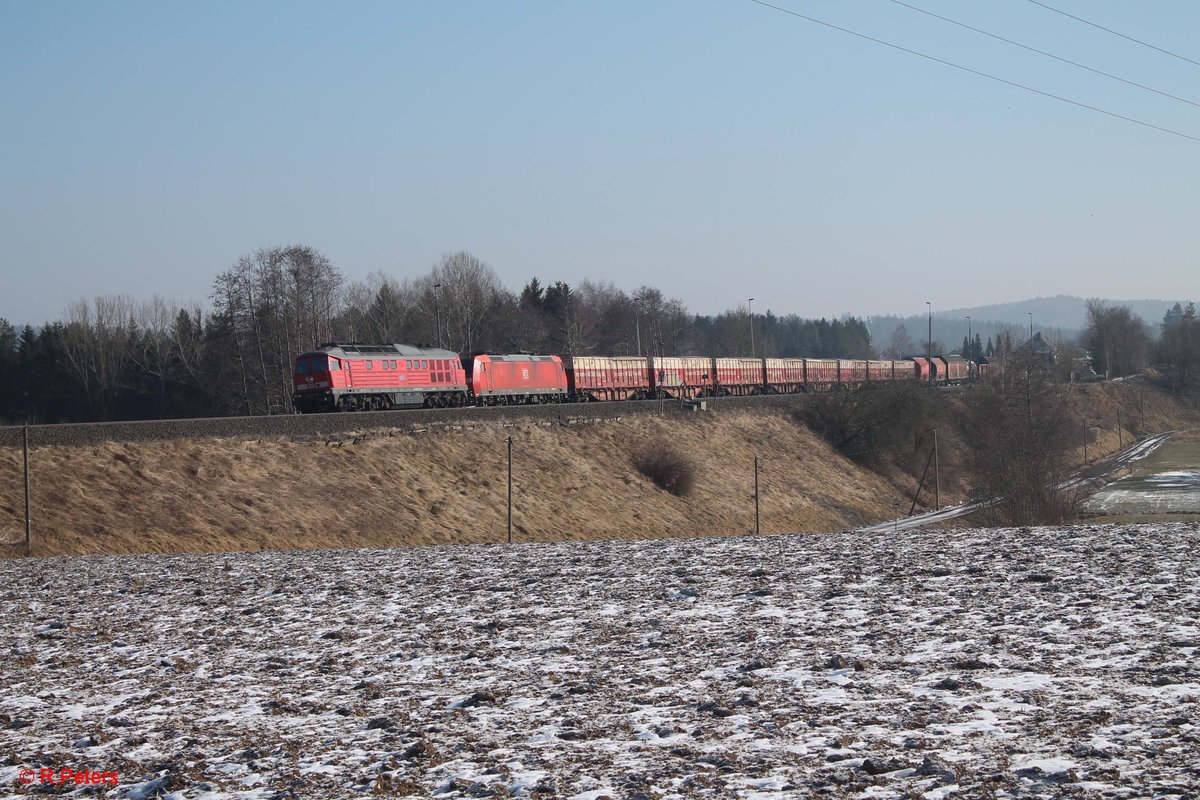 233 217 zieht den EZ716 N�rnberg - Zwickau samt 185 074 bei Pechbrunn. 21.02.18