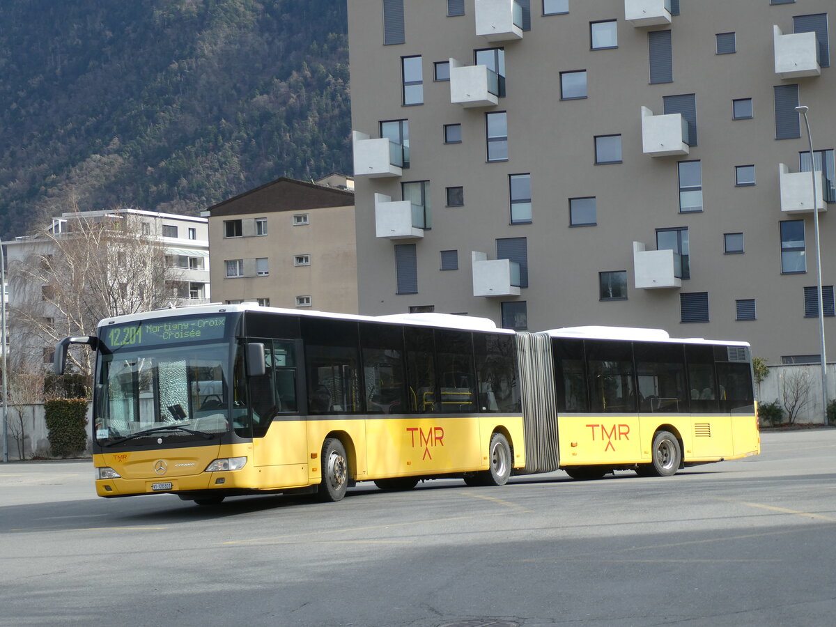 (233'038) - TMR Martigny - Nr. 144/VS 328'801 - Mercedes am 20. Februar 2022 beim Bahnhof Martigny