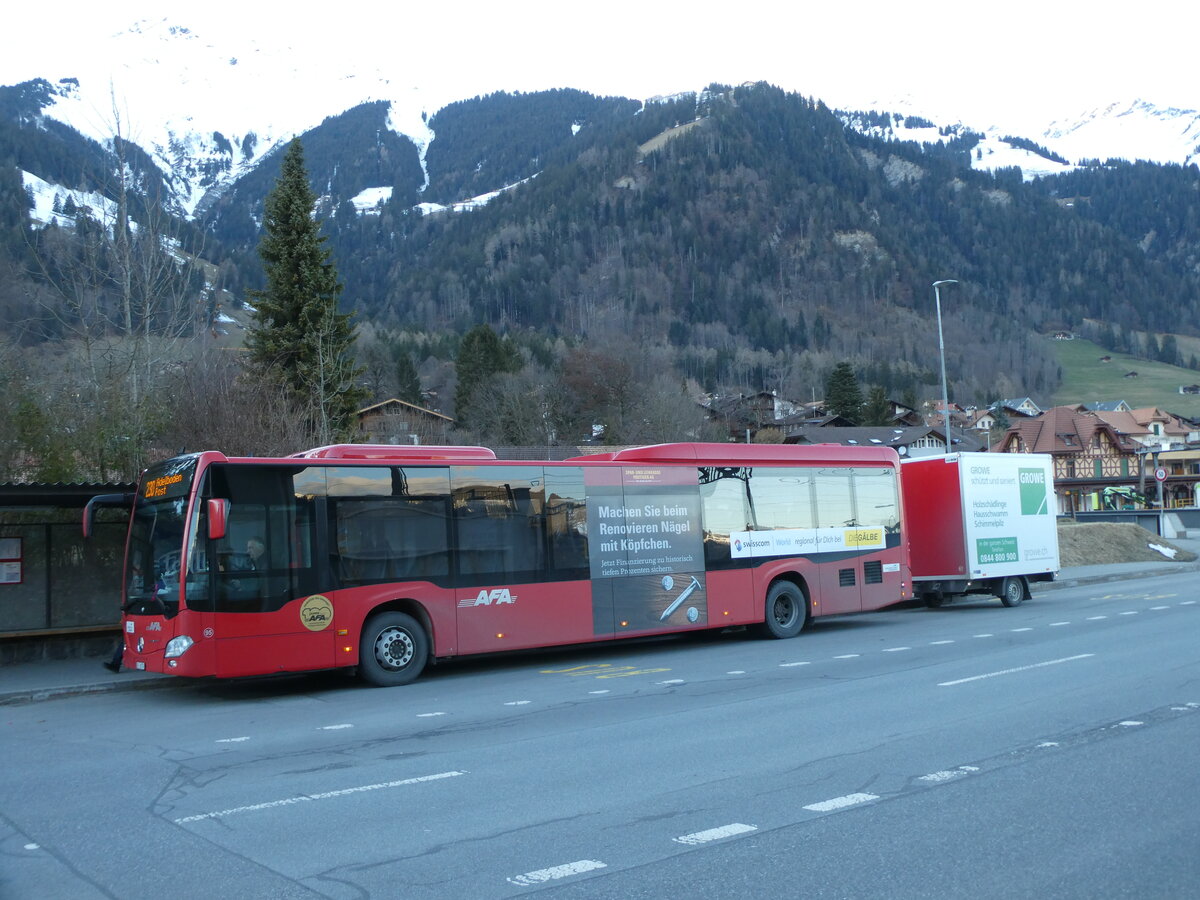 (233'111) - AFA Adelboden - Nr. 95/BE 26'774 - Mercedes am 23. Februar 2022 beim Bahnhof Fruitgen