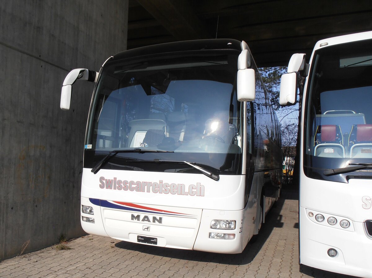 (233'848) - Swisscarreisen, Suhr - Nr. 22 - MAN (ex Ryffel, Uster Nr. 22) am 12. Mrz 2022 in Kerzers, Murtenstrasse