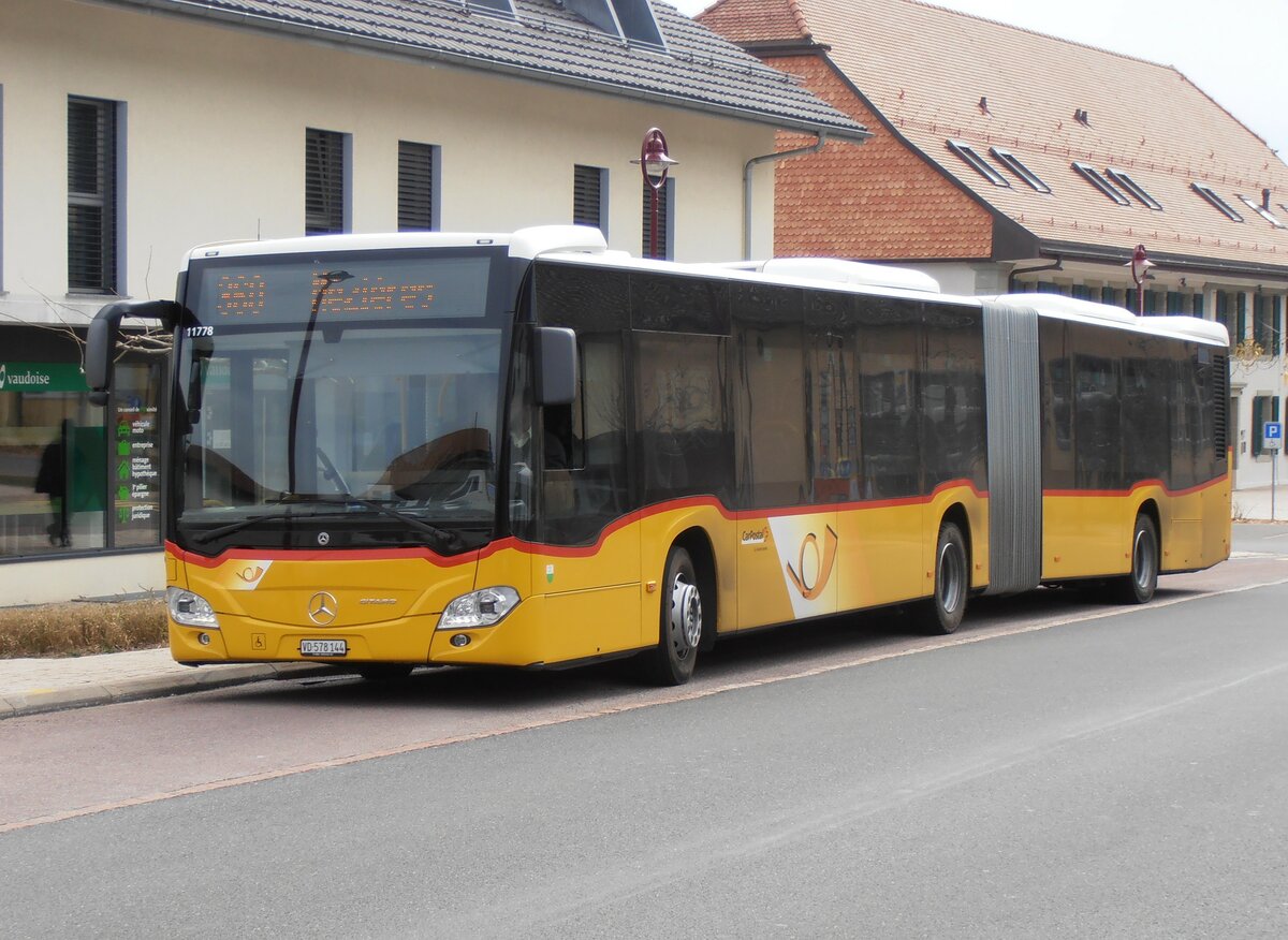 (233'940) - CarPostal Ouest - VD 578'144 - Mercedes am 13. Mrz 2022 in Mzires, Village