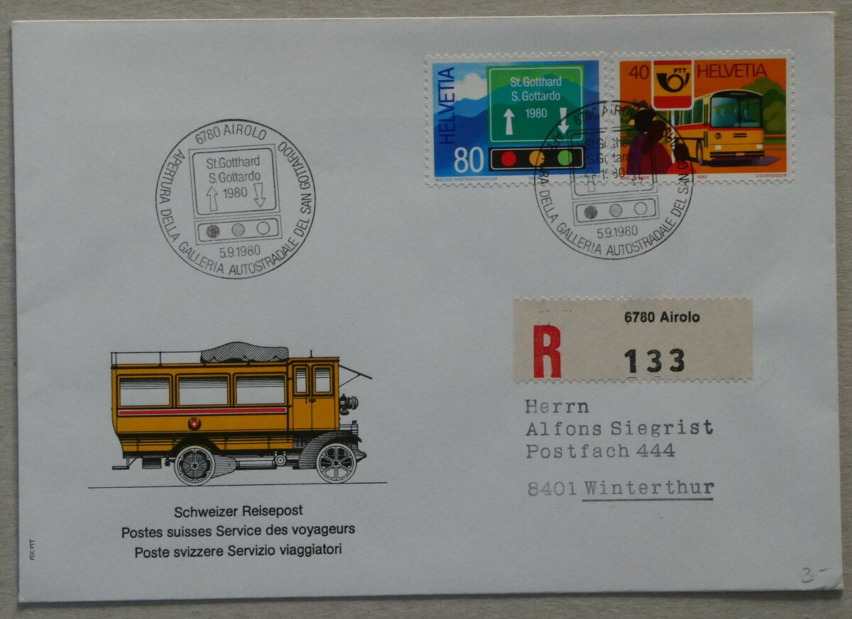 (234'374) - PTT-Briefumschlag vom 5. September 1980 am 10. April 2022 in Thun