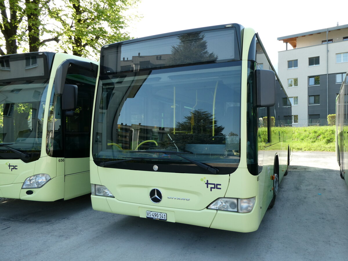 (234'556) - TPC Aigle - Nr. 653/VS 490'141 - Mercedes (ex KWG Bad Wildungen/D) am 15. April 2022 in Monthey, Garage 