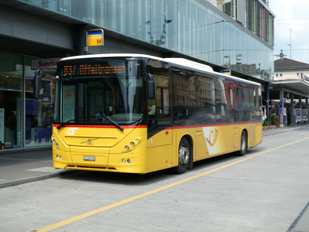 (235'417) - PostAuto Ostschweiz - TG 158'215 - Volvo am 7. Mai 2022 beim Bahnhof Frauenfeld