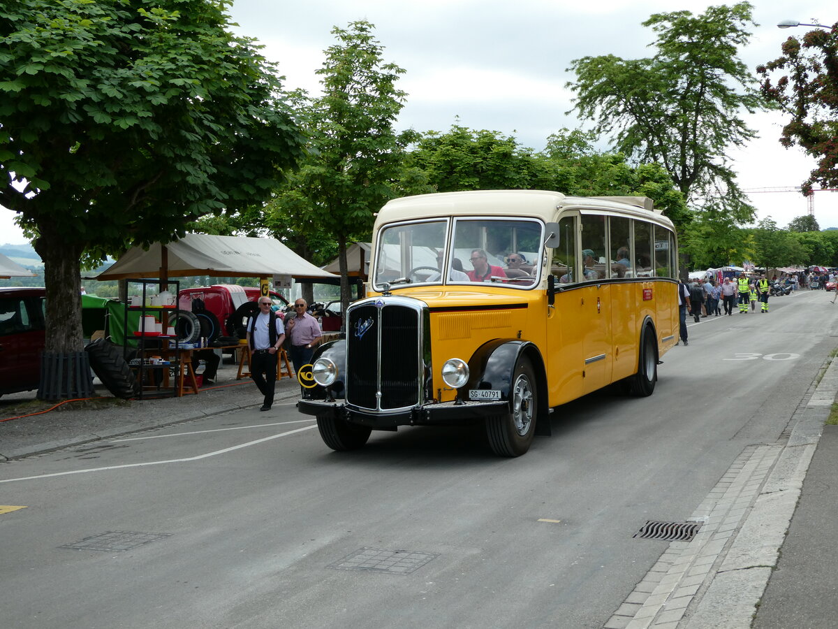 (236'080) - Baumgartner, Horn - SG 40'791 - Saurer/Saurer (ex Oldi-Reisen, Matzingen) am 21. Mai 2022 in Arbon, Arbon Classics