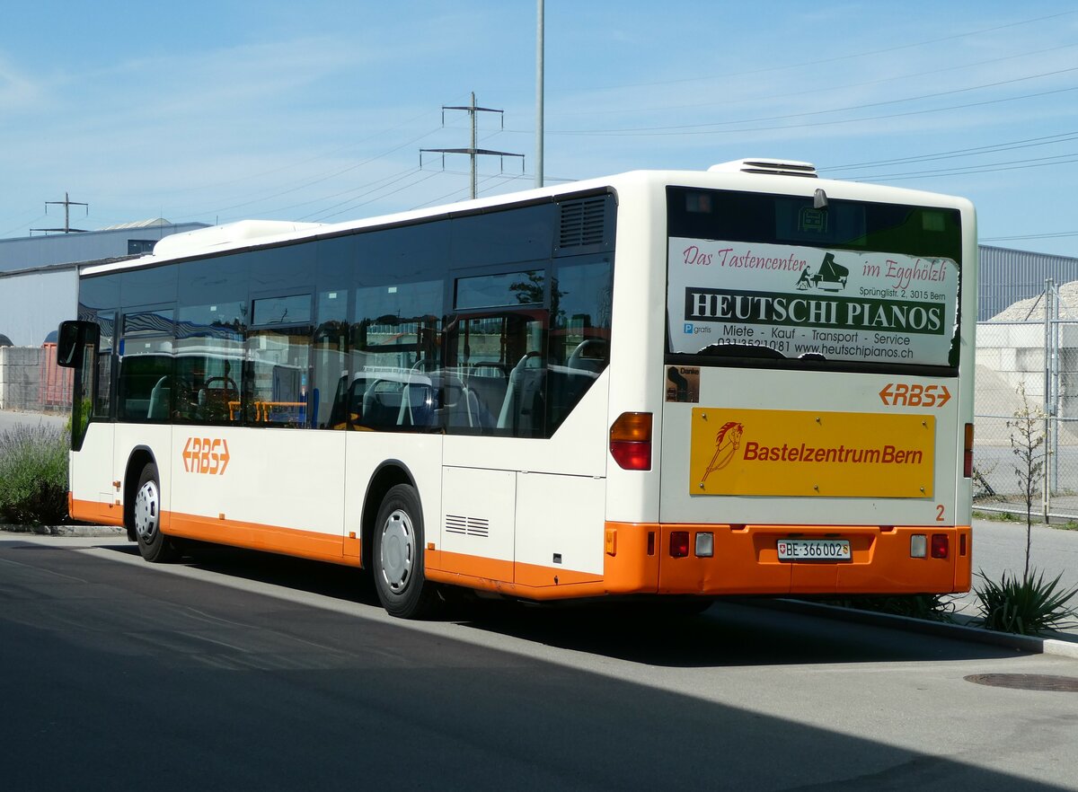 (237'842) - RBS Worblaufen - Nr. 2/BE 366'002 - Mercedes am 3. Juli 2022 in Kerzers, Interbus