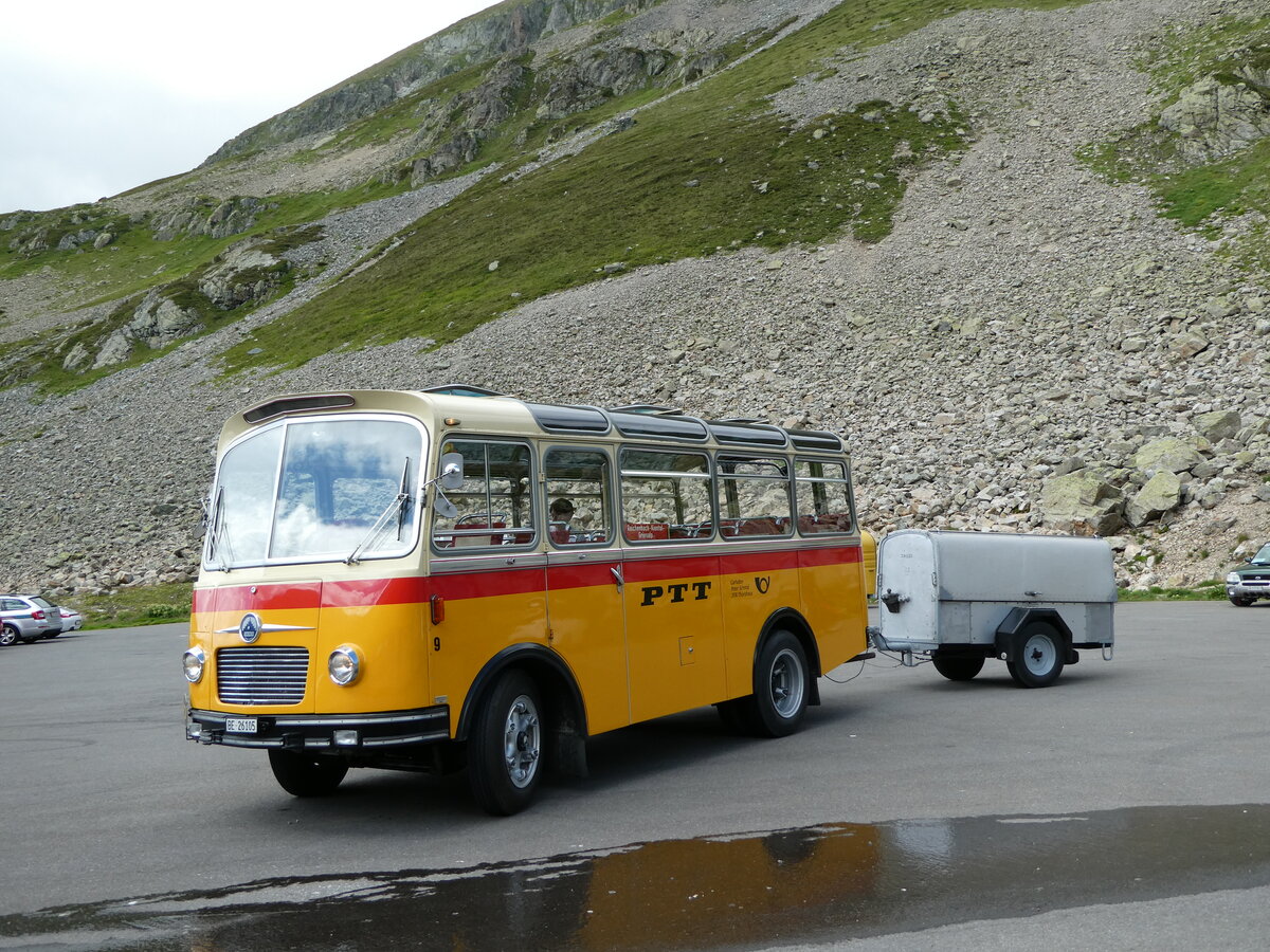 (237'984) - Schmid, Thrishaus - Nr. 9/BE 26'105 - Saurer/R&J (ex Geiger, Adelboden Nr. 9) am 10. Juli 2022 in Susten, Passhhe