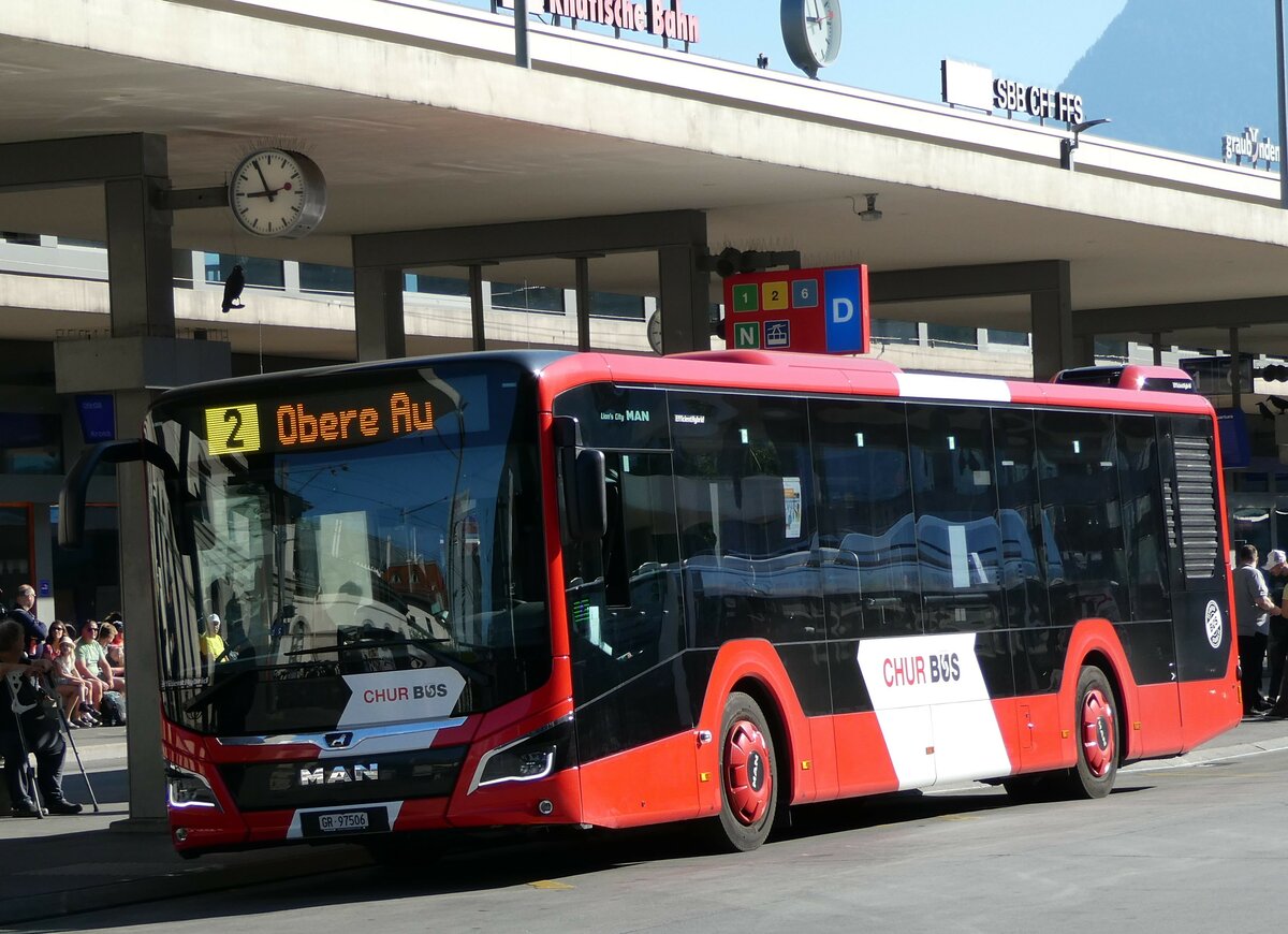 (238'211) - Chur Bus, Chur - Nr. 6/GR 97'506 - MAN am 17. Juli 2022 beim Bahnhof Chur