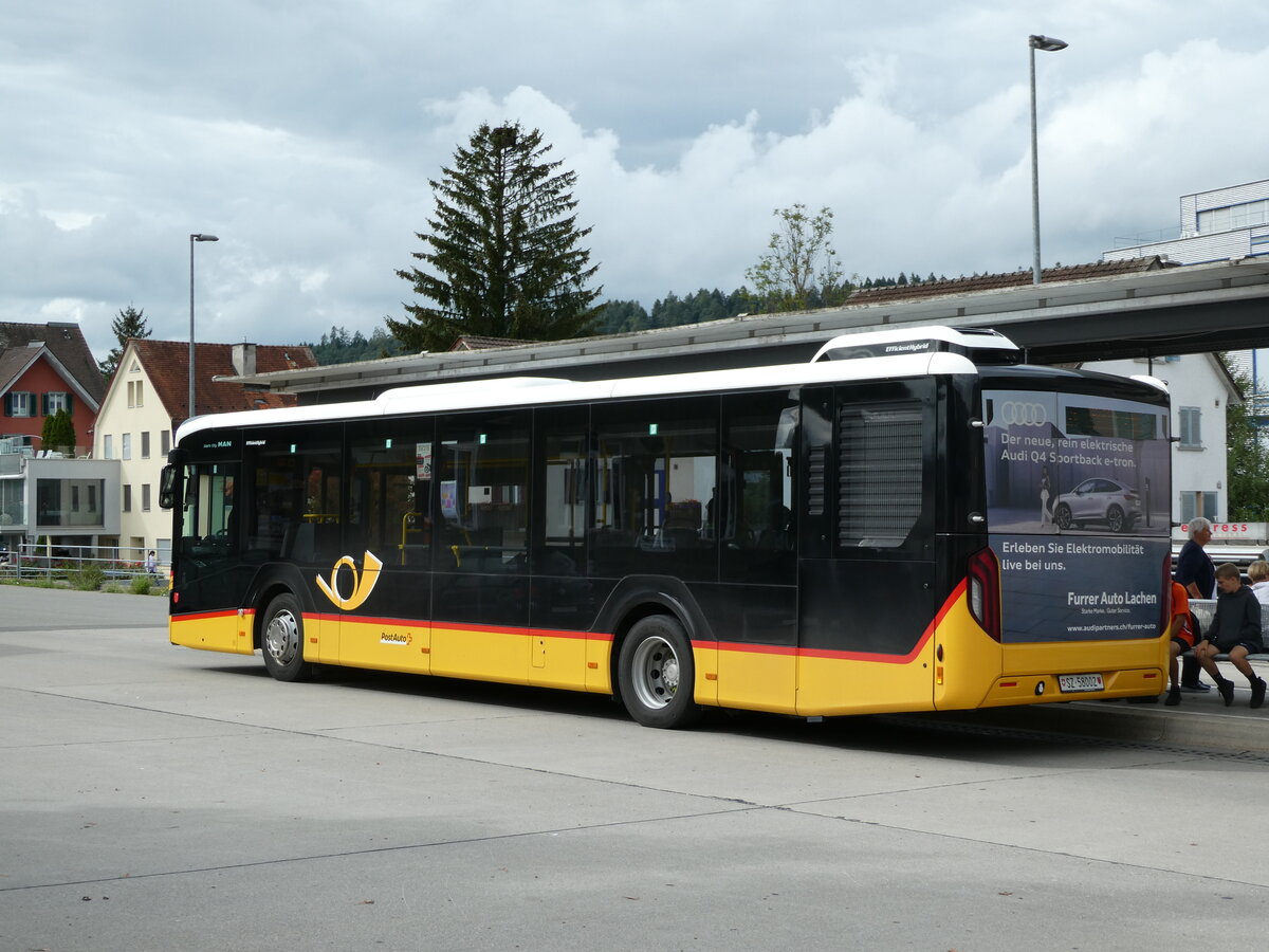 (239'291) - PostAuto Ostschweiz - SZ 58'002 - MAN am 20. August 2022 beim Bahnhof Uznach