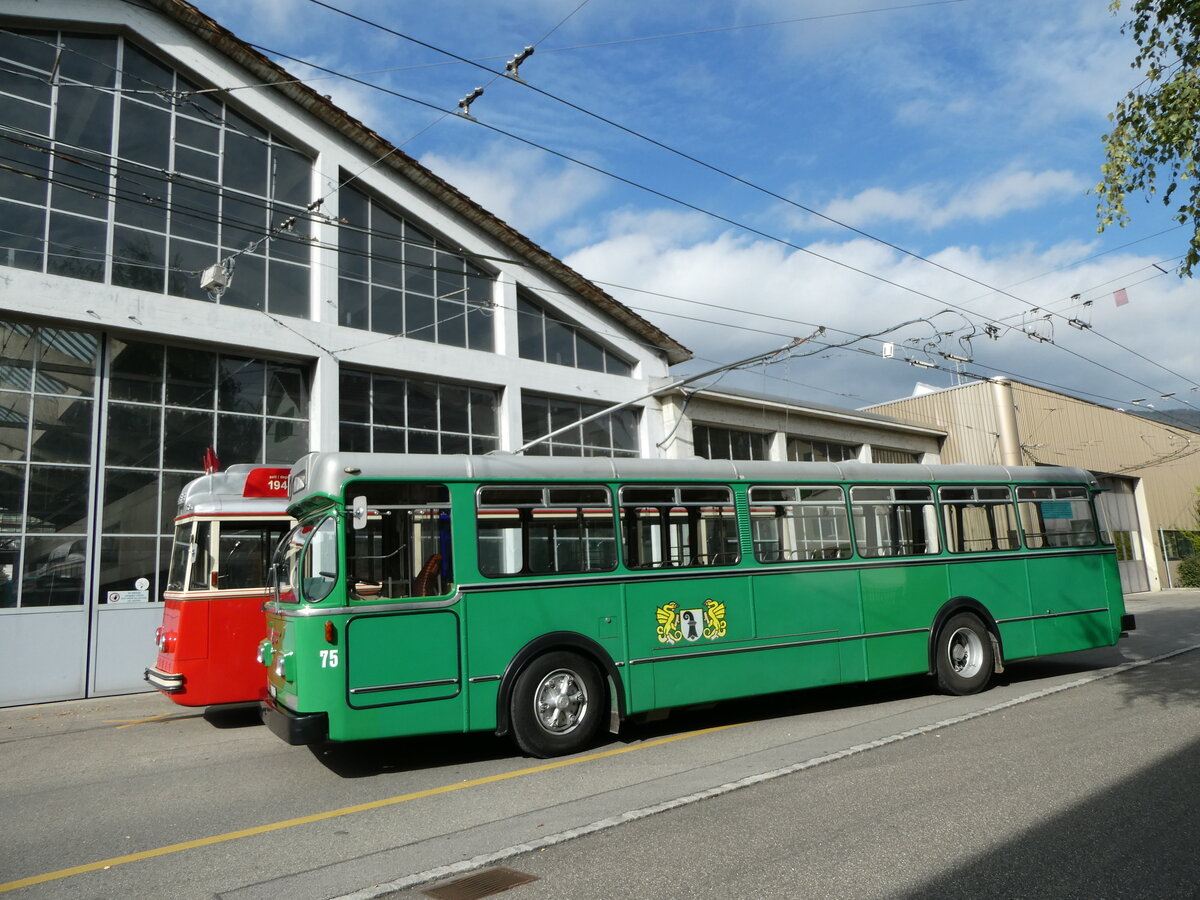 (240'849) - BVB Basel (RWB) - Nr. 75/BE 399'675 - FBW/FHS am 9. Oktober 2022 in Biel, Depot VB