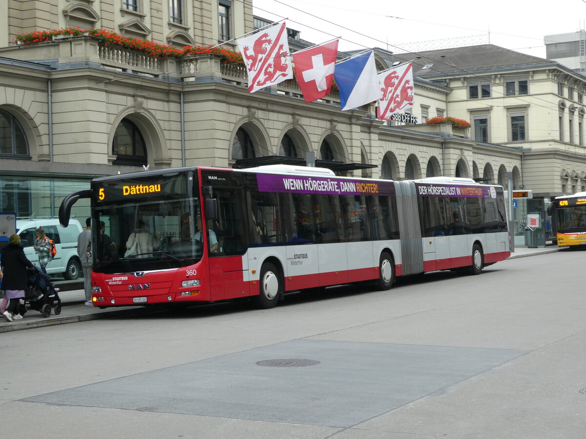 (241'591) - SW Winterthur - Nr. 360/ZH 595'360 - MAN am 20. Oktober 2022 beim Hauptbahnhof Winterthur