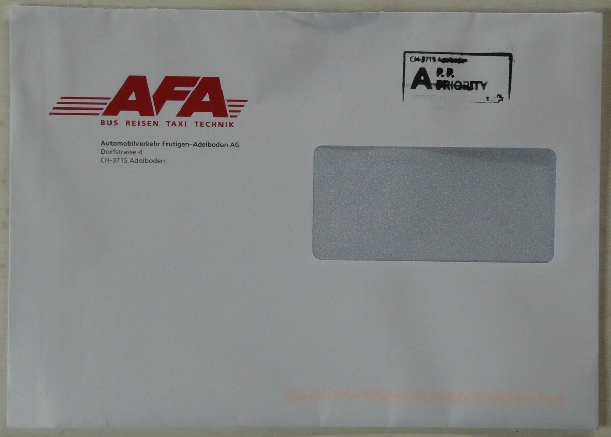 (241'682) - AFA-Briefumschlag vom 20. Oktober 2022 am 21. Oktober 2022 in Thun