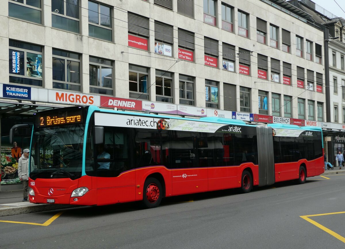 (241'927) - VB Biel - Nr. 163/BE 821'163 - Mercedes am 29. Oktober 2022 in Biel, Guisanplatz